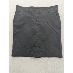 Dickies Skirt Womens 10 Black Twill Workwear Stretch Zip Pockets Back Vent Chino
